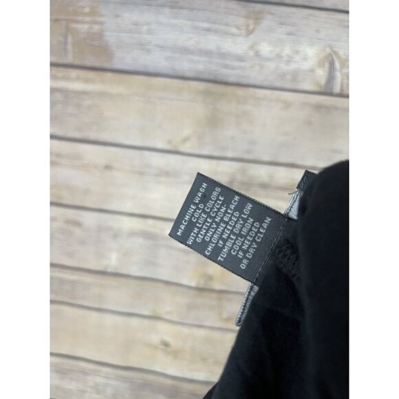 Chelsea Theodore Small Tunic Blouse Fringed Black Asymmetric Solid Long Sleeve - Picture 11 of 11